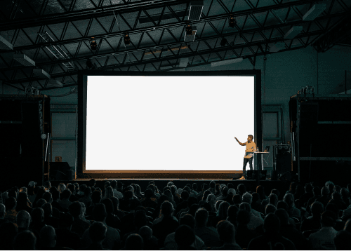 Man Presenting In A Conference 