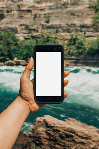 Hand Holding Iphone Mockup