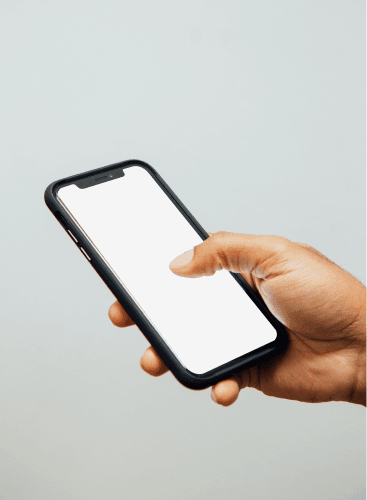 Hand Holding Titled Phone Mockup