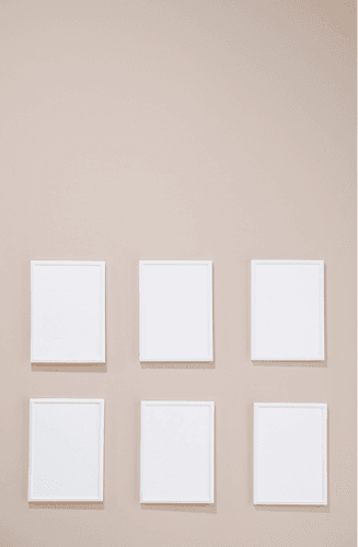 Hanging On Wall White Frame Mockup