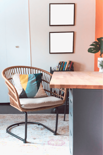 Two Wooden Frame Mockups Hanging On The Wall