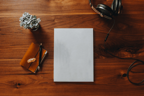 Book Mockup On Wooden Table