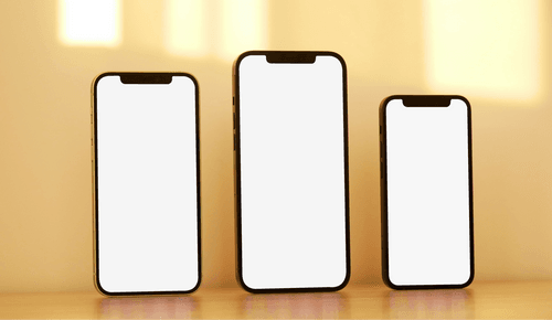 Three Iphone Mockups Front View