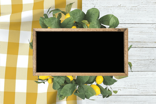 Landscape Frame Mockup On Top Of Flowers