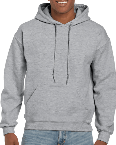Gray Fleece Pullover Gildan Hoodie Mockup
