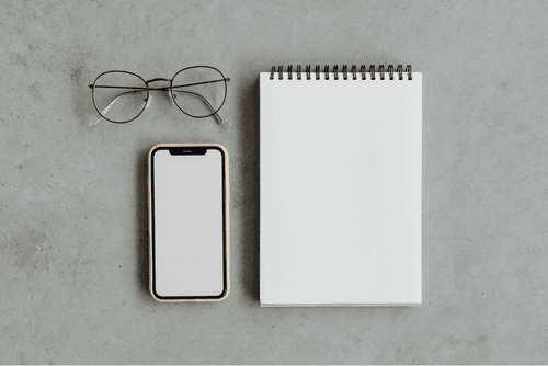 Notepad Mockup With Iphone