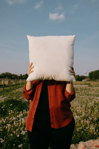 Hand Holding Nice Pillow Mockup