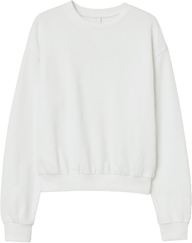 Solid Drop Shoulder White Sweatshirt Mockup