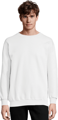 Male Crew Neck White Sweatshirt Mockup