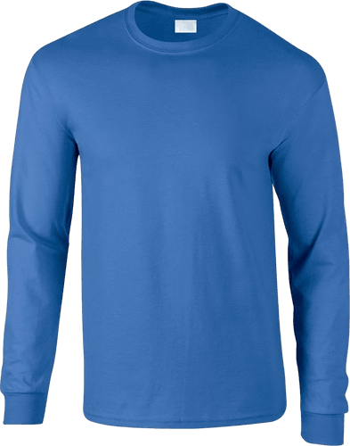 Round Neck Blue Long Sleeve Shirt Mockup