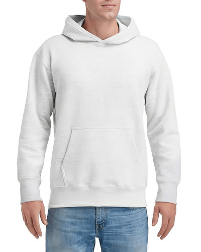 White Fleece Gildan Hoodie Mockup