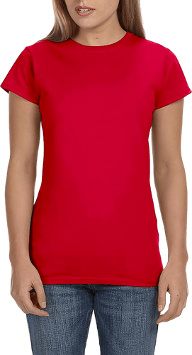 Girl Round Neck Red Tshirt Mockup