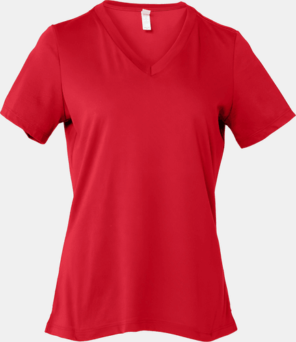 Red V-neck Bella Canvas Mockup